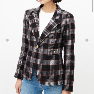 Smythe Black/Red Plaid Dutchess Blazer in Size 6